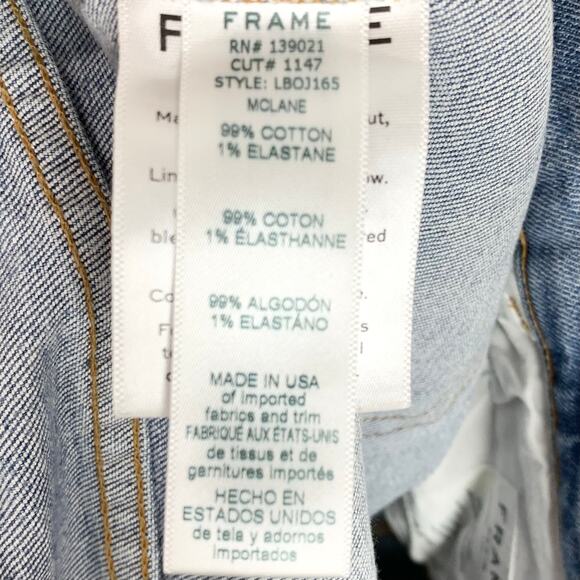Frame Denim Womens Le Boy Distressed Jeans Shredded Holes Mclane Blue Size 31 - Picture 6 of 11